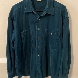 Vintage Green Teal Blue Bottom up shirt
